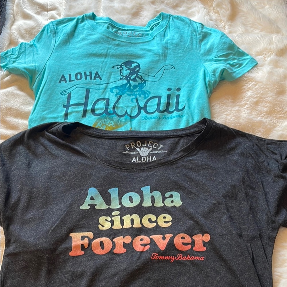Tommy Bahama Aloha T-Shirts - Blue and Gray (2 shirts)